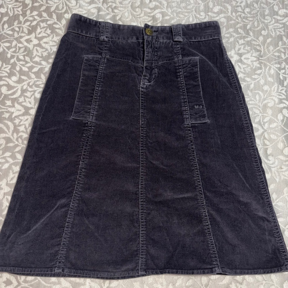 Marc Jacobs Gray Corduroy A-Line Mini Skirt Pockets Size 0 (F13)‎